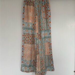 Floral Patchwork Wide-Leg Pants